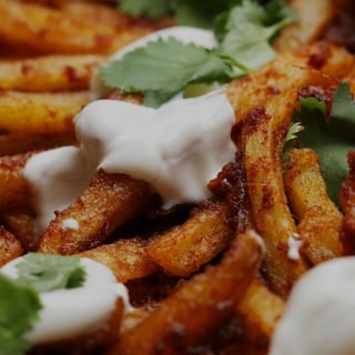 Chicken masala cheese fries